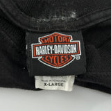 Eagle Design Harley Davidson Graphic T-Shirt - XL Black Cotton