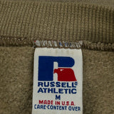 90s Blank Made In USA Russell Athletic Sweatshirt - Medium Khaki Cotton