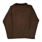 Harley Davidson Spellout 1/4 Zip - XL Brown Cotton