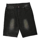 Embroidered Unbranded Baggy Denim Shorts - 37W 12L Black Denim