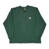 Carhartt Long Sleeve T-Shirt - 2XL Green Cotton