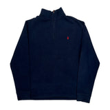 Polo By Ralph Lauren 1/4 Zip - Large Navy Cotton