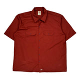 Dickies Short Sleeve Shirt - 2XL Red Polyester Blend
