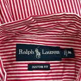 Ralph Lauren Striped Shirt - Medium Red Cotton