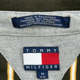 Tommy Hilfiger Striped Polo Shirt - Medium Black Cotton