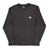 Carhartt Long Sleeve T-Shirt - Large Grey Cotton
