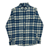 Relaxed Fit Polo By Ralph Lauren Checked Flannel Shirt - Medium Blue Cotton