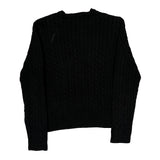 Ralph Lauren Cable Knit Sweater - Medium Black Cotton