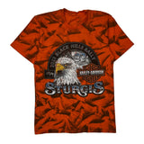 Black Hills Rally Harley Davidson Graphic T-Shirt - XS Orange Cotton