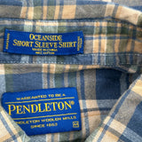 Oceanside Pendleton Checked Short Sleeve Shirt - Medium Beige Cotton