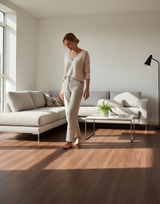 ANYHOUZ Vinyl Floor Tile 40×300cm – Dark Brown Wood Grain Waterproof Self‑Adhesive Flooring