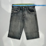 Mishka Nyc Contrast Stitch Denim Shorts - 34W 14L Gray Denim