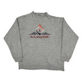 Illinois Logo 7 College Sweatshirt - Large Grey Cotton