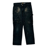 Carhartt Double Knee Carpenter Trousers - 32W 29L Black Cotton