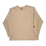 Spellout Carhartt Long Sleeve T-Shirt - 2XL Beige Cotton