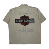 Motorcycles Harley Davidson Graphic Short Sleeve Shirt - XL Beige Cotton