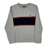 Nautica Striped Sweatshirt - XL Red Cotton
