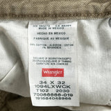Wrangler Carpenter Trousers - 34W 32L Khaki Cotton