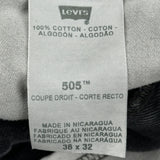 Levis 505 Jeans - 34W 32L Black Cotton