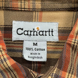 Carhartt Checked Flannel Shirt - Medium Orange Cotton
