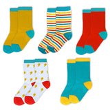Kids Socks 5-Pack: Organic Cotton Crew Socks