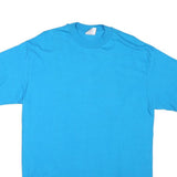HANES Mens Blue L Cotton Blend T-Shirt Short Sleeve Crew Neck Plain Casual