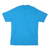 HANES Mens Blue L Cotton Blend T-Shirt Short Sleeve Crew Neck Plain Casual