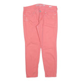 7 FOR ALL MANKIND Womens Slim Pink Denim Jeans W36 L28 Stylish Cotton Blend Zip