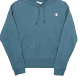 CHAMPION REVERSE WEAVE Womens Blue Pullover Hoodie S Cotton Blend Casual