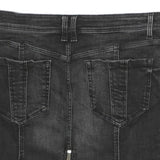 BURBERRY BRIT Womens Black Cotton Mini Denim Skirt UK 10 Zip Pockets Stylish