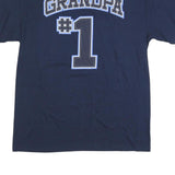 GILDAN Mens Blue Grandpa #1 Graphic T-Shirt L Short Sleeve Crew Neck Casual