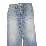 GIO Mens Jeans Blue Relaxed Straight Denim Light W32 L28 Casual Comfort Zip