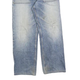 GIO Mens Jeans Blue Relaxed Straight Denim Light W32 L28 Casual Comfort Zip