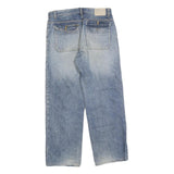 GIO Mens Jeans Blue Relaxed Straight Denim Light W32 L28 Casual Comfort Zip