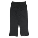 DICKIES Mens Cotton Black Regular Straight Trousers W32 L30 Workwear Zip Closure