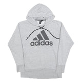 ADIDAS Womens Grey Hoodie S Cotton Blend Pullover Casual Sweatshirt