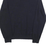 CALVIN KLEIN Mens Navy Plain V-Neck Basic Knit Jumper M Wool Classic Soft