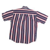 LANDS END Mens Blue & Red Striped Cotton Shirt M Button Down Casual Summer