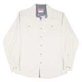 WRANGLER Mens White Cotton Blend Shirt M Classic Button Front Long Sleeve