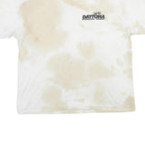 ONEITA Mens White Beige Daytona International Speedway Graphic T-Shirt 2XL Short