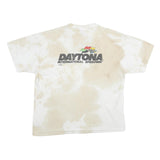 ONEITA Mens White Beige Daytona International Speedway Graphic T-Shirt 2XL Short