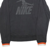 NIKE Mens Black Logo Crew Neck L Sweatshirt Cotton Blend Comfortable Casual