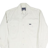 WRANGLER Mens White Western Shirt M Cotton Blend Classic Buttons Pockets