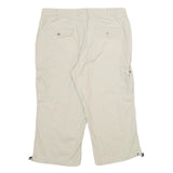 Womens Beige Cargo Shorts UK 16 W34 Cotton Blend Casual Utility Summer