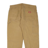 DICKIES Mens Cotton Blend Beige Regular Fit Straight Leg Trousers W36 L29