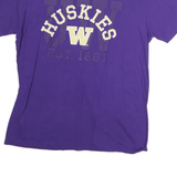 CAPTIVATING Mens Purple Huskies Graphic T-Shirt XL Short Sleeve Crew Neck Cotton
