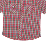 WRANGLER Mens Red & Green Check Shirt L Short Sleeve Button Casual
