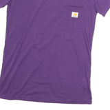 CARHARTT Womens Purple Plain T-Shirt M Short Sleeve Crew Neck Pocket
