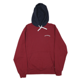 CHAMPION Mens Red & Navy Pullover Hoodie L Cotton Blend Casual Sweatshirt