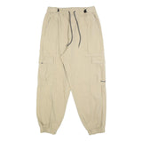 DROP Womens Beige Relaxed Drawstring Cargo Trousers W28 L27 Casual Cotton Blend